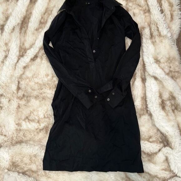 Theory black collared mini dress | Sz 4 - Picture 2 of 5